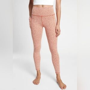 Athleta salutation stash womens leggings rust orange  animal print size medium